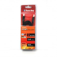 Cable DP HDMI M/M (2M) Slim สายแบน ThreeBoy